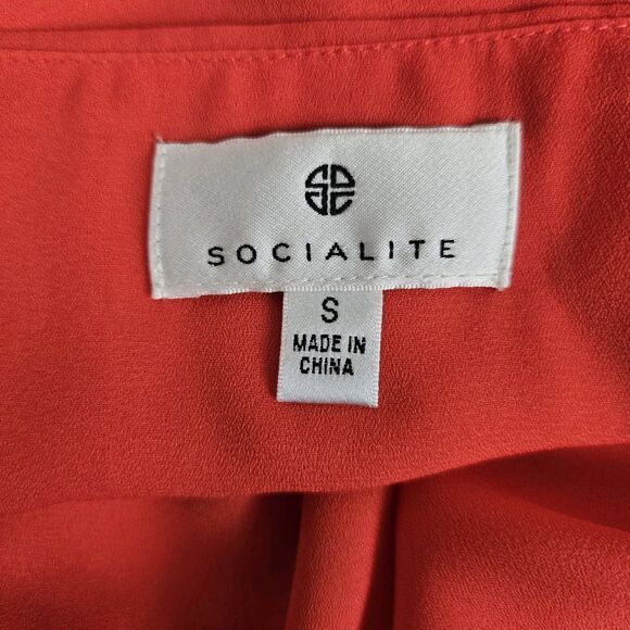 Socialite Cami Tank Top S Coral V-Neck Lace Strap Fairycore Coquette - Picture 5 of 6